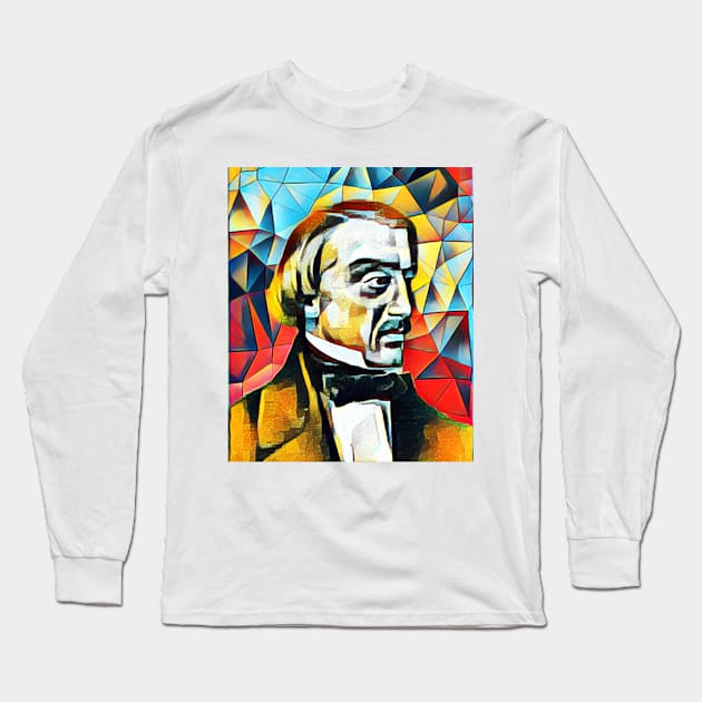 Vissarion Belinsky Abstract Portrait | Vissarion Belinsky Artwork 2 Long Sleeve T-Shirt by JustLit